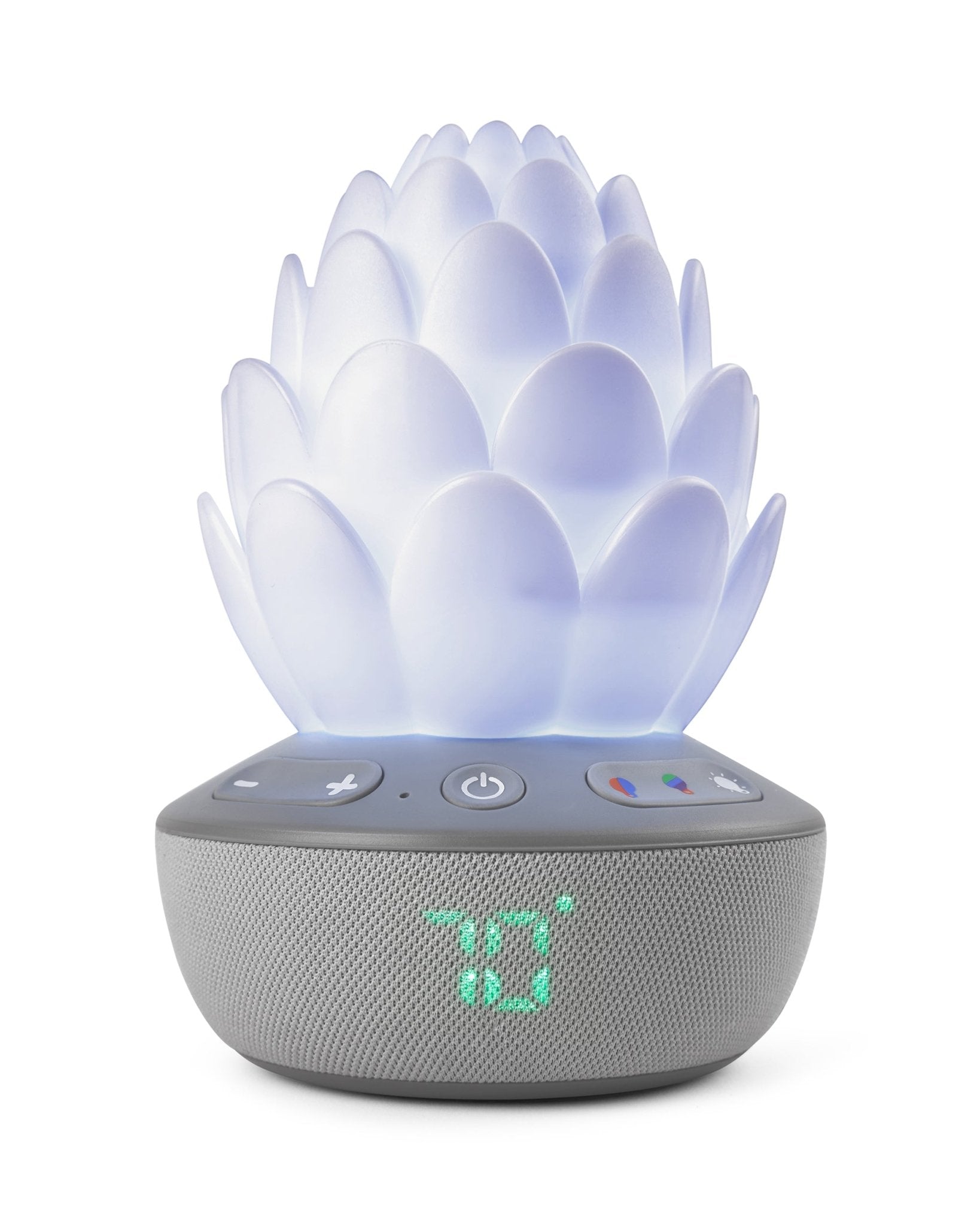 Skip Hop cry-activated night light with music, temperature display, and color-changing LED