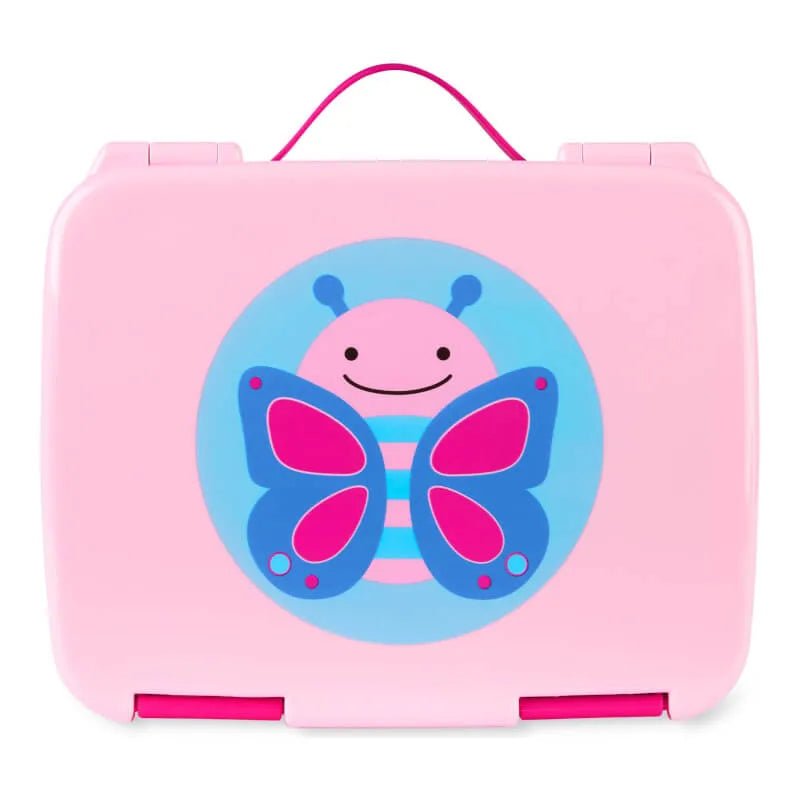 Skip Hop Kids Bento Lunch Box with Butterfly designe on pink backround