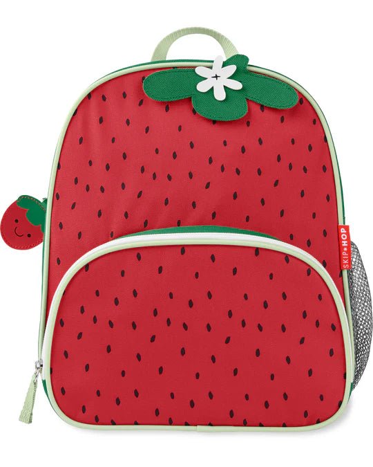 Durable and cute Skip Hop Strawberry backpack for daycare and outings.