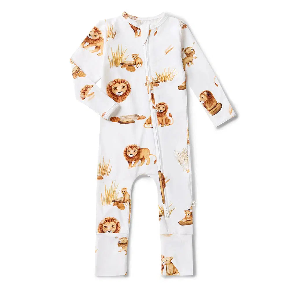 Snuggle Hunny Lion romper detail