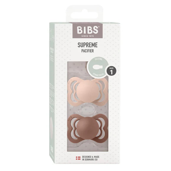 BIBS Supreme, Silicone S1 - Woodchuck/Blush - (2pk)