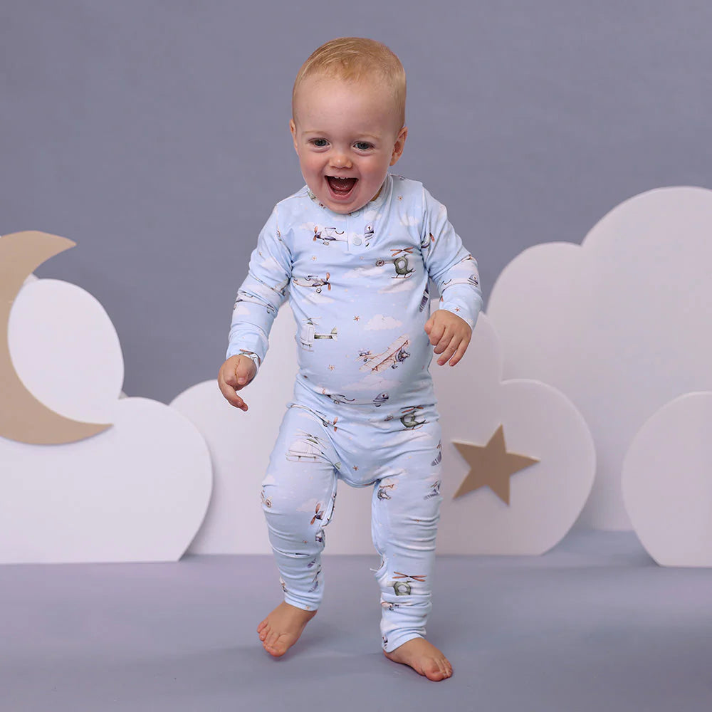 Snuggle Hunny, Taking Flight Long Sleeve Organic Growsuit