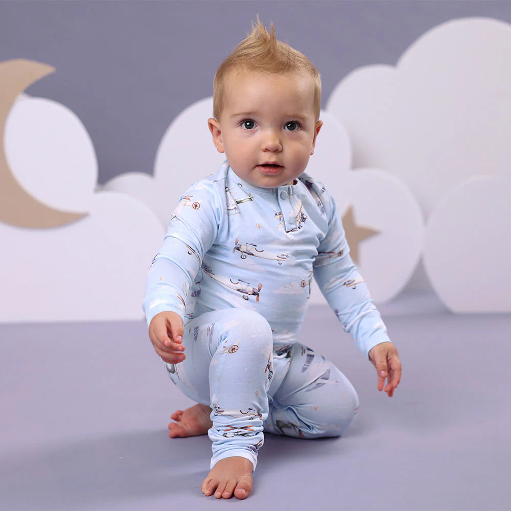 Snuggle Hunny, Taking Flight Long Sleeve Organic Growsuit
