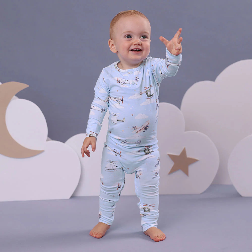 Snuggle Hunny, Taking Flight Long Sleeve Organic Growsuit