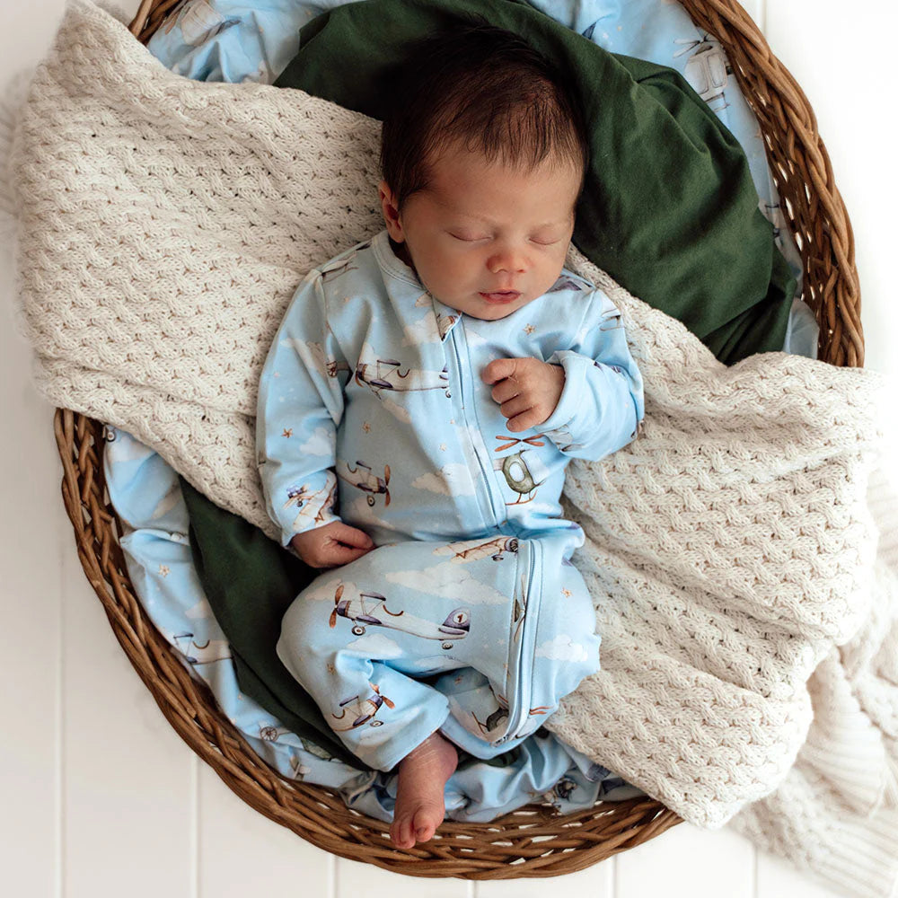 Snuggle Hunny, Taking Flight Organic Snugglesuit Convertible Romper