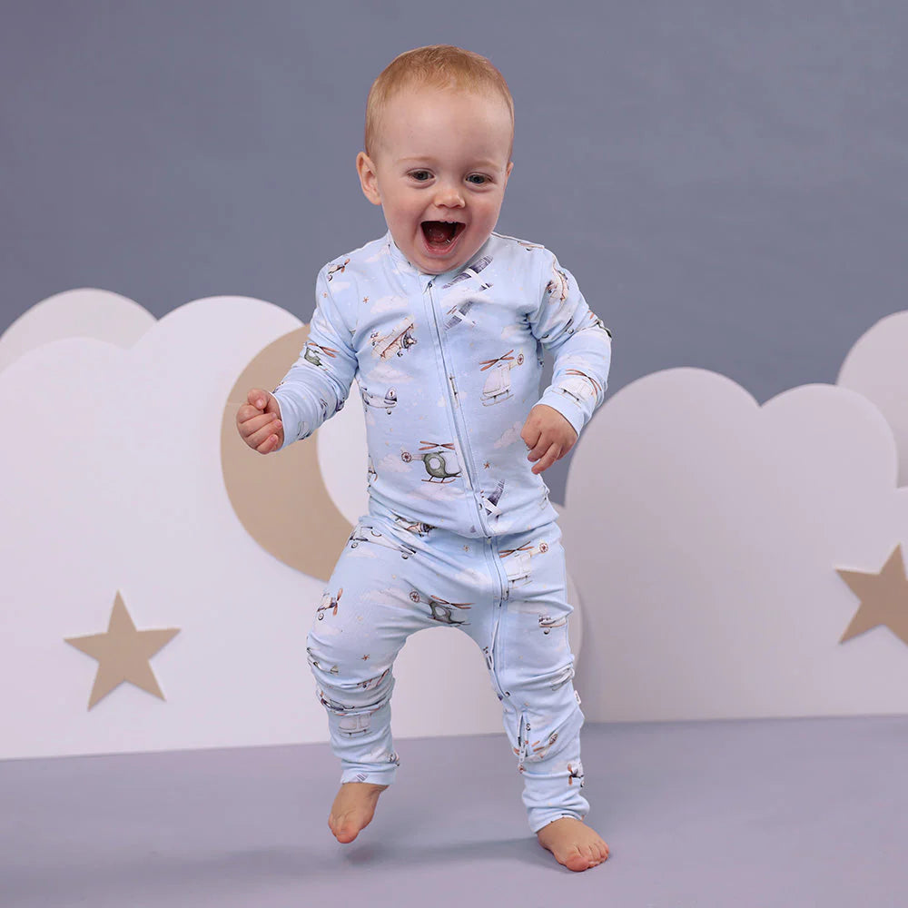 Snuggle Hunny, Taking Flight Organic Snugglesuit Convertible Romper