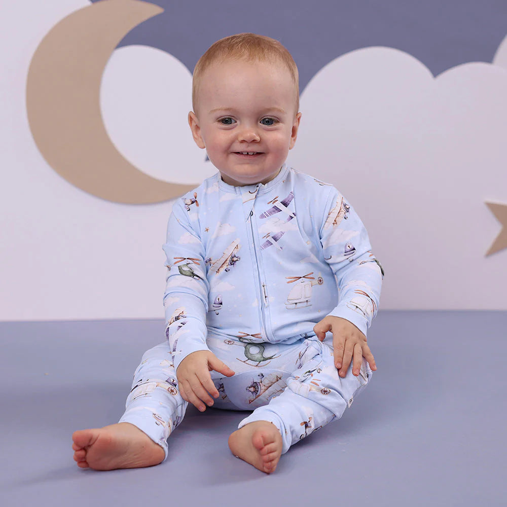 Snuggle Hunny, Taking Flight Organic Snugglesuit Convertible Romper