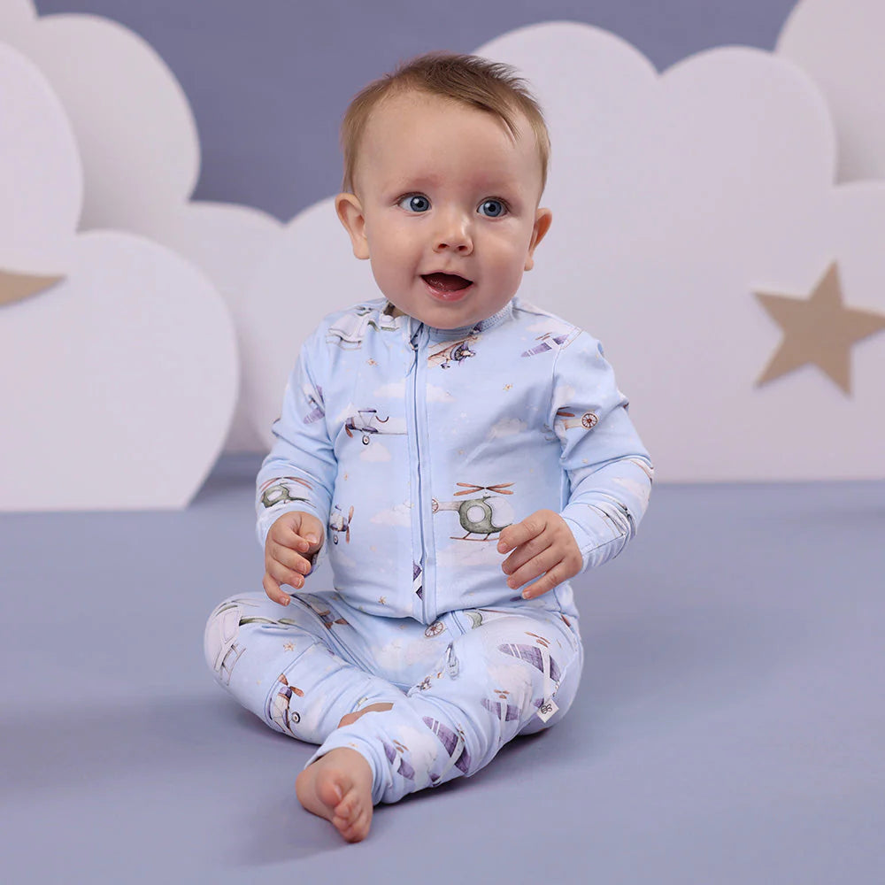 Snuggle Hunny, Taking Flight Organic Snugglesuit Convertible Romper