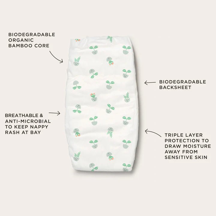 Tooshies %74 Organic Bamboo Nappies Size 5 Walker 13 - 15 KG 2x32pk - Bubs Universe