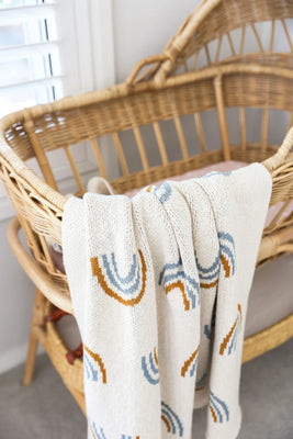 ALIMROSE Rainbow Baby Blanket Blue