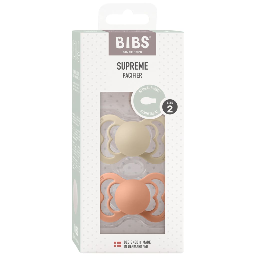 BIBS Supreme, Silicone S2 - Vanilla/Peach - (2pk)