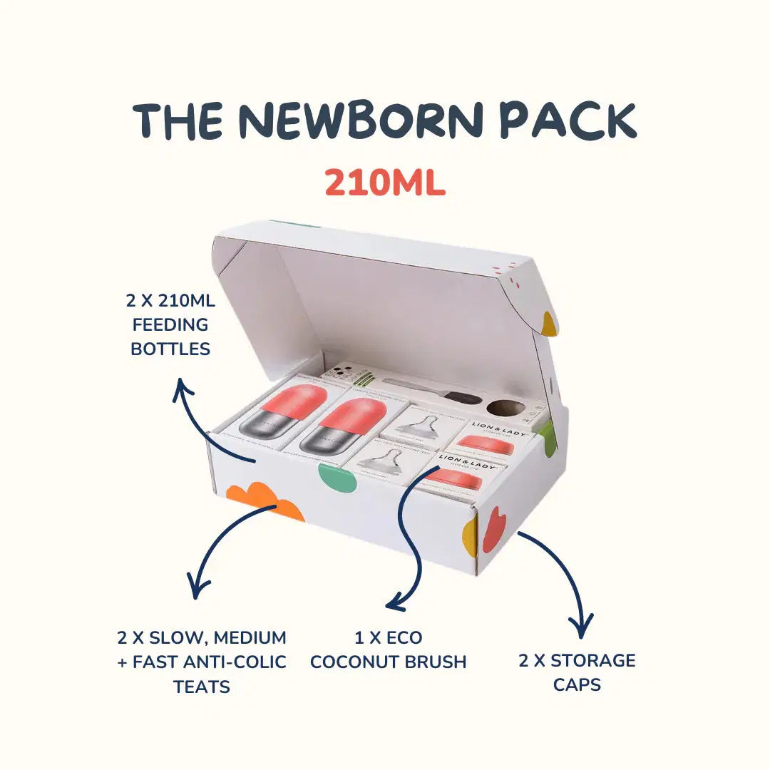 Lion & Lady Newborn Pack 210ml 18/8 Stainless Steel (More Colors)
