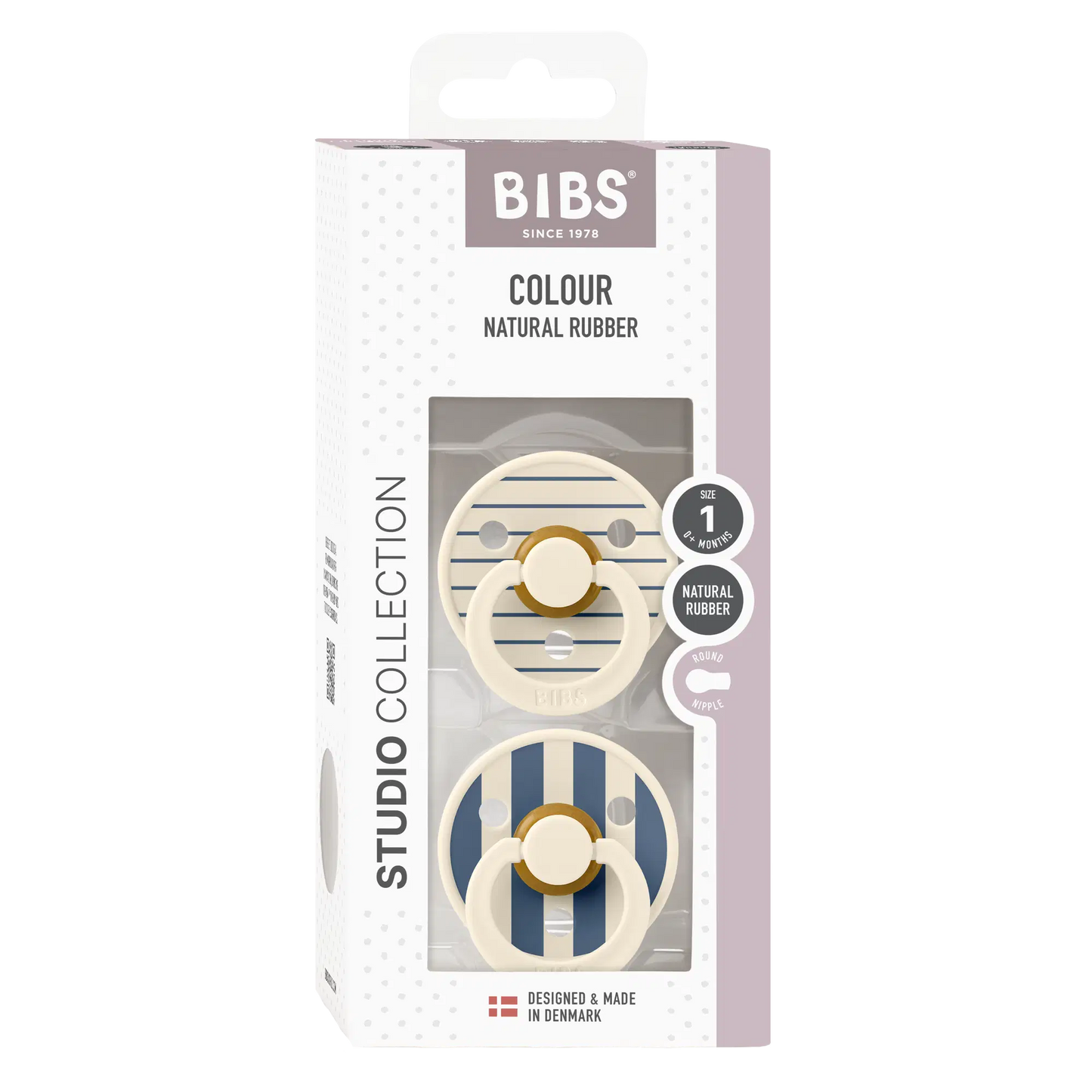 BIBS Studio Colour, S1 - Pin Ivory Steel Blue Mix - (2pk)
