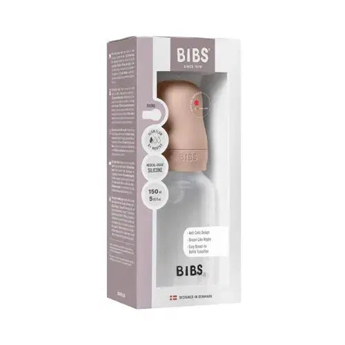 BIBS Baby Bottle, BPA Free plastic 150ml Silicone - Blush