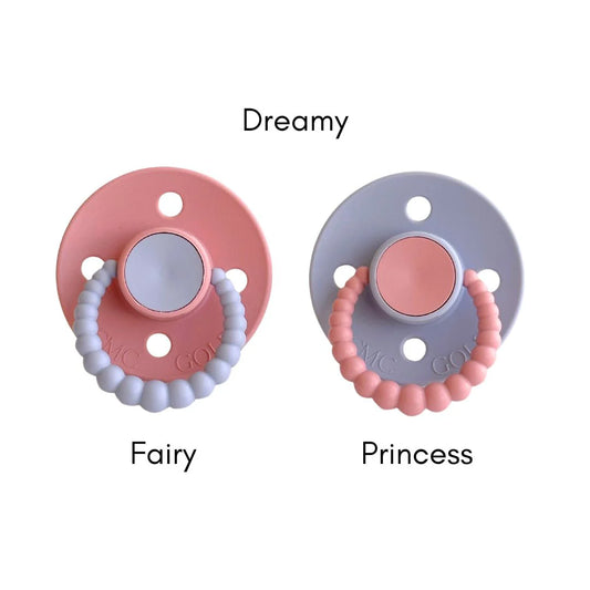 NEW CMC Bubble Dummies Varicoloured Twin Pack - VENTED TEAT, S1 ( NB_6) More Colors"