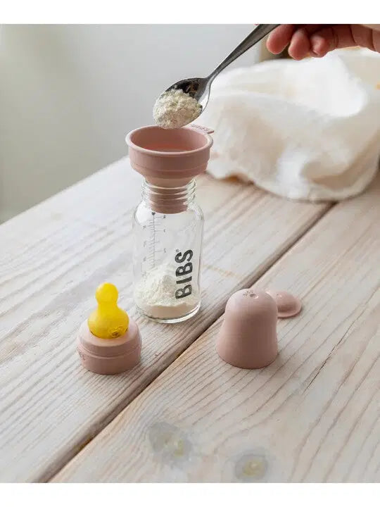 BIBS Glass Baby Bottle Complete Set Latex Blush