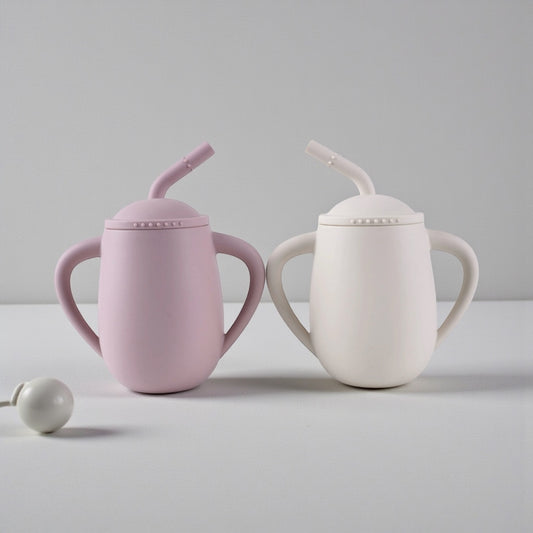 Giggle Bubs EasySip Silicone Straw Cup – Toddler Training Cup with Handles