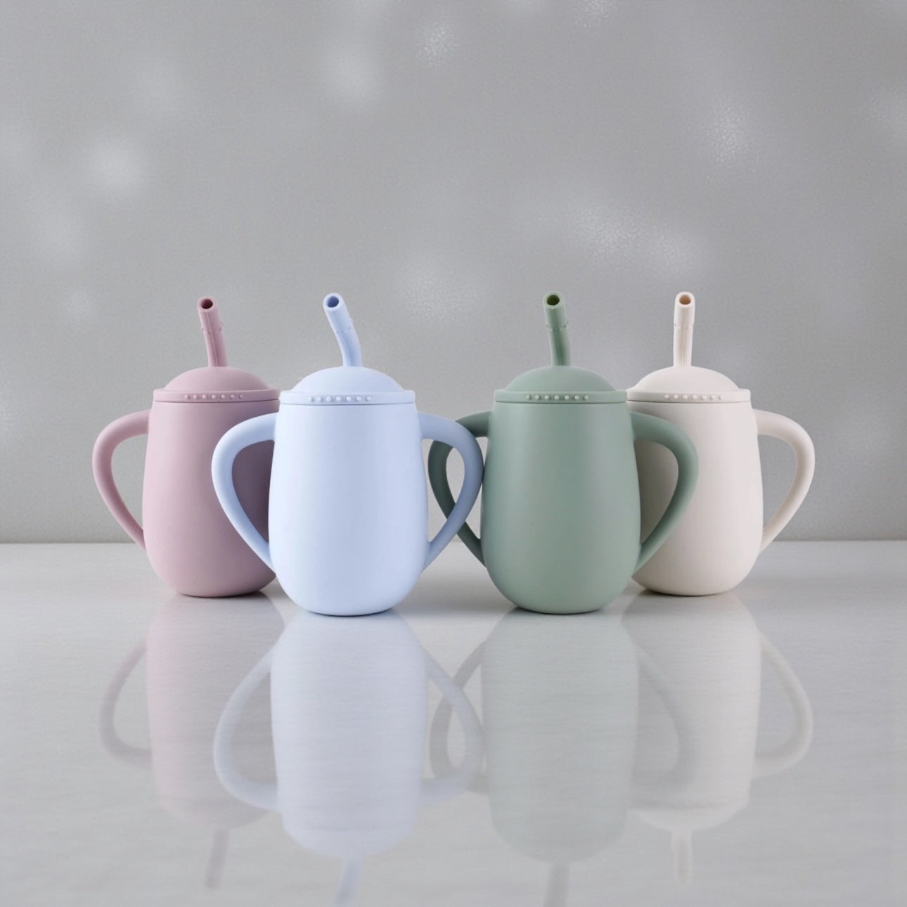 Giggle Bubs EasySip Silicone Straw Cup – Toddler Training Cup with Handles