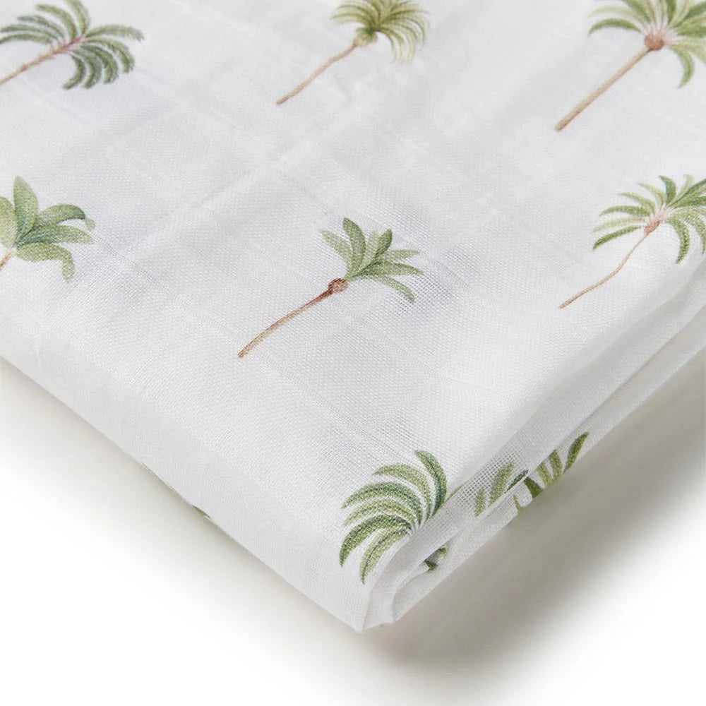 Snuggle Hunny Green Palm Organic Muslin Wrap