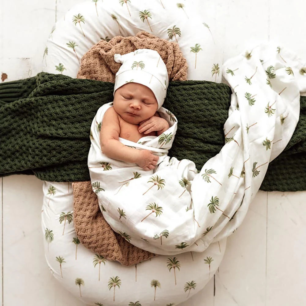 Snuggle Hunny Green Palm Organic Muslin Wrap