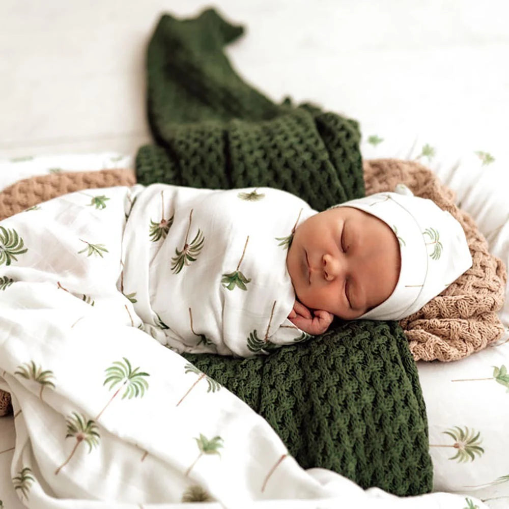 Snuggle Hunny Green Palm Organic Muslin Wrap