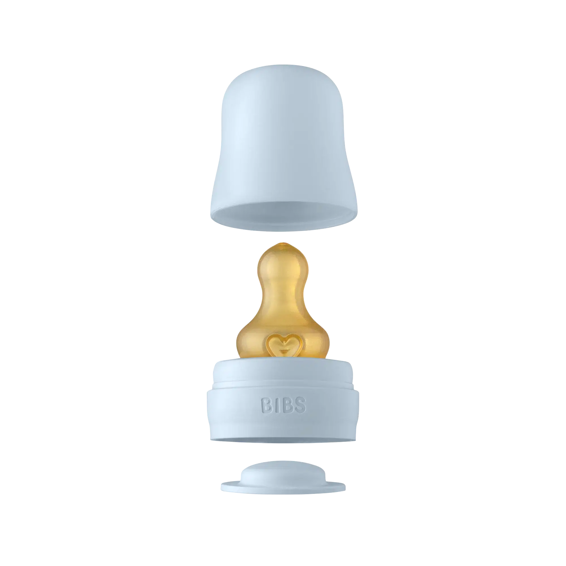 BIBS Glass Baby Bottle Complete Set Latex Baby Blue