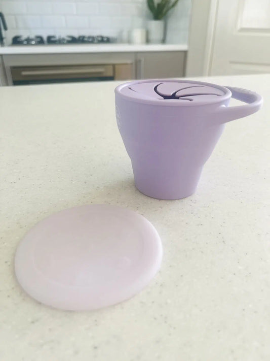 Mini & Me Snack Cup Collapsible with Lid Lilac