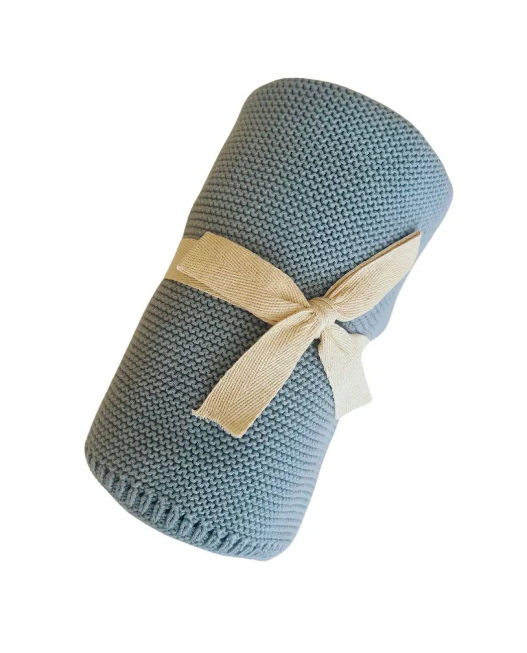 Mini Me Cable Knit Baby Blanket Sea Blue