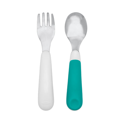 OXO TOT ON THE GO FORK AND SPOON SET - TEAL