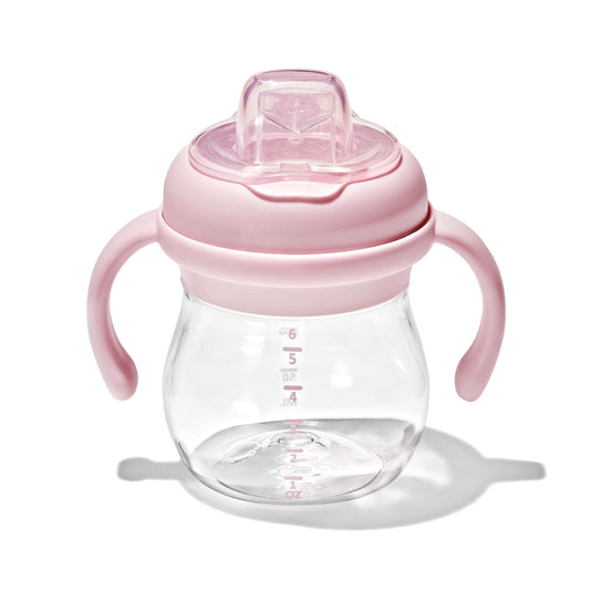 OXO TOT TRANSITIONS SOFT SPOUT SIPPY CUP WITH REMOVABLE HANDLES 6OZ - BLOSSOM