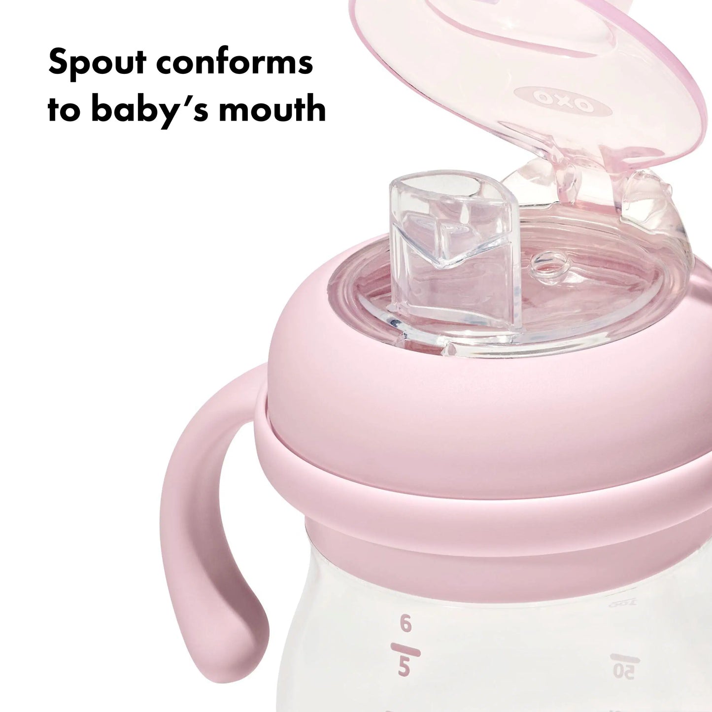 OXO TOT TRANSITIONS SOFT SPOUT SIPPY CUP WITH REMOVABLE HANDLES 6OZ - BLOSSOM