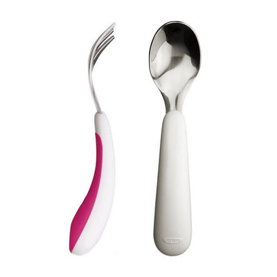 OXO TOT FORK & SPOON SET - PINK