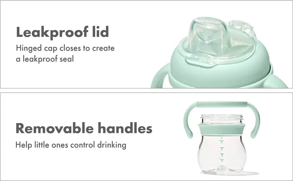 OXO TOT TRANSITIONS SOFT SPOUT SIPPY CUP WITH REMOVABLE HANDLES 6OZ - OPAL