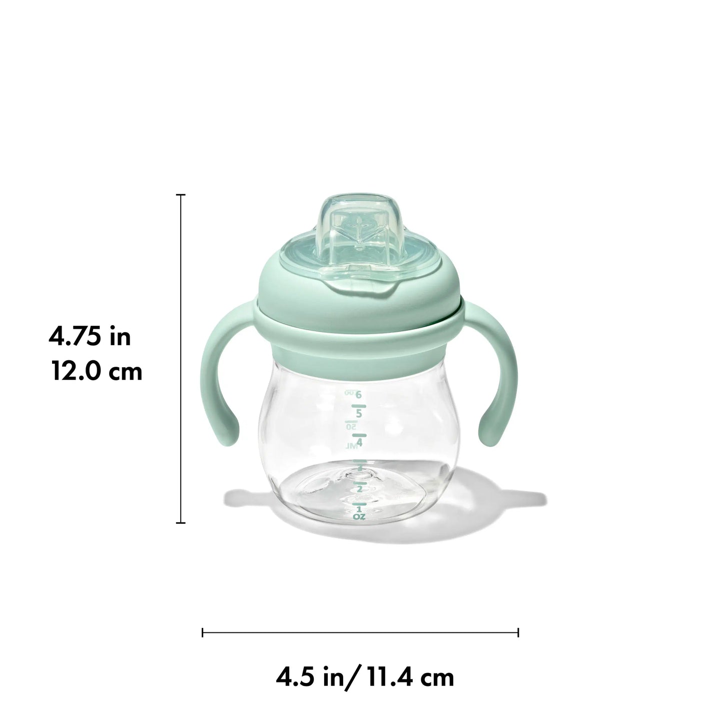 OXO TOT TRANSITIONS SOFT SPOUT SIPPY CUP WITH REMOVABLE HANDLES 6OZ - OPAL