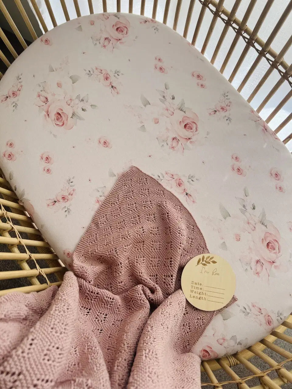 Mini & Me Diamond Knit Baby Blanket Blush