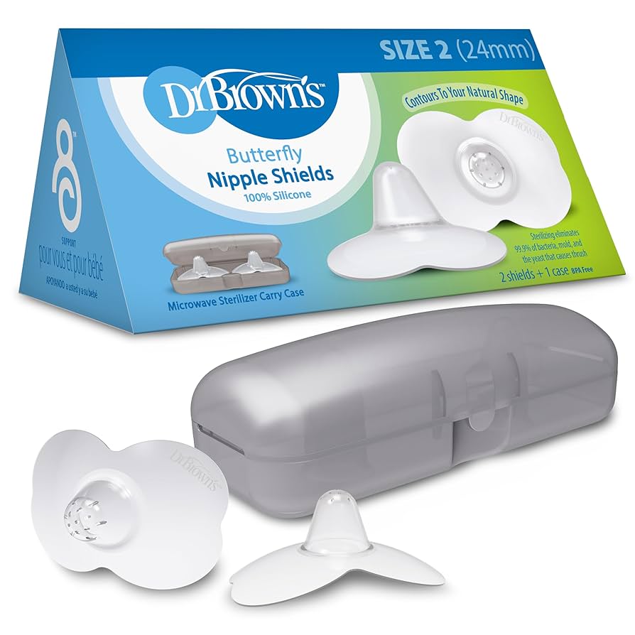 Dr Brown’s Nipple Shields Size 2 with Steriliser Case 2 Pack