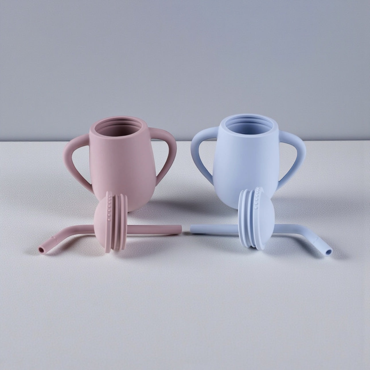 Giggle Bubs EasySip Silicone Straw Cup – Toddler Training Cup with Handles