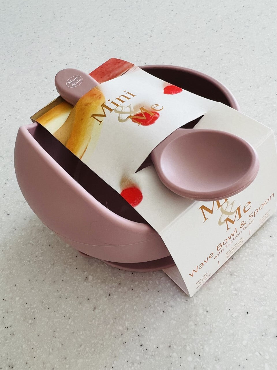 Mini & Me Wave Bowl & Spoon Cherry