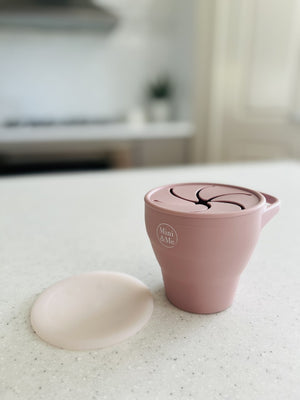 Mini & Me Snack Cup Collapsible with Lid Cherry