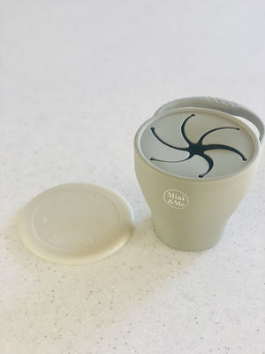 Mini & Me Snack Cup Collapsible with Lid Olive