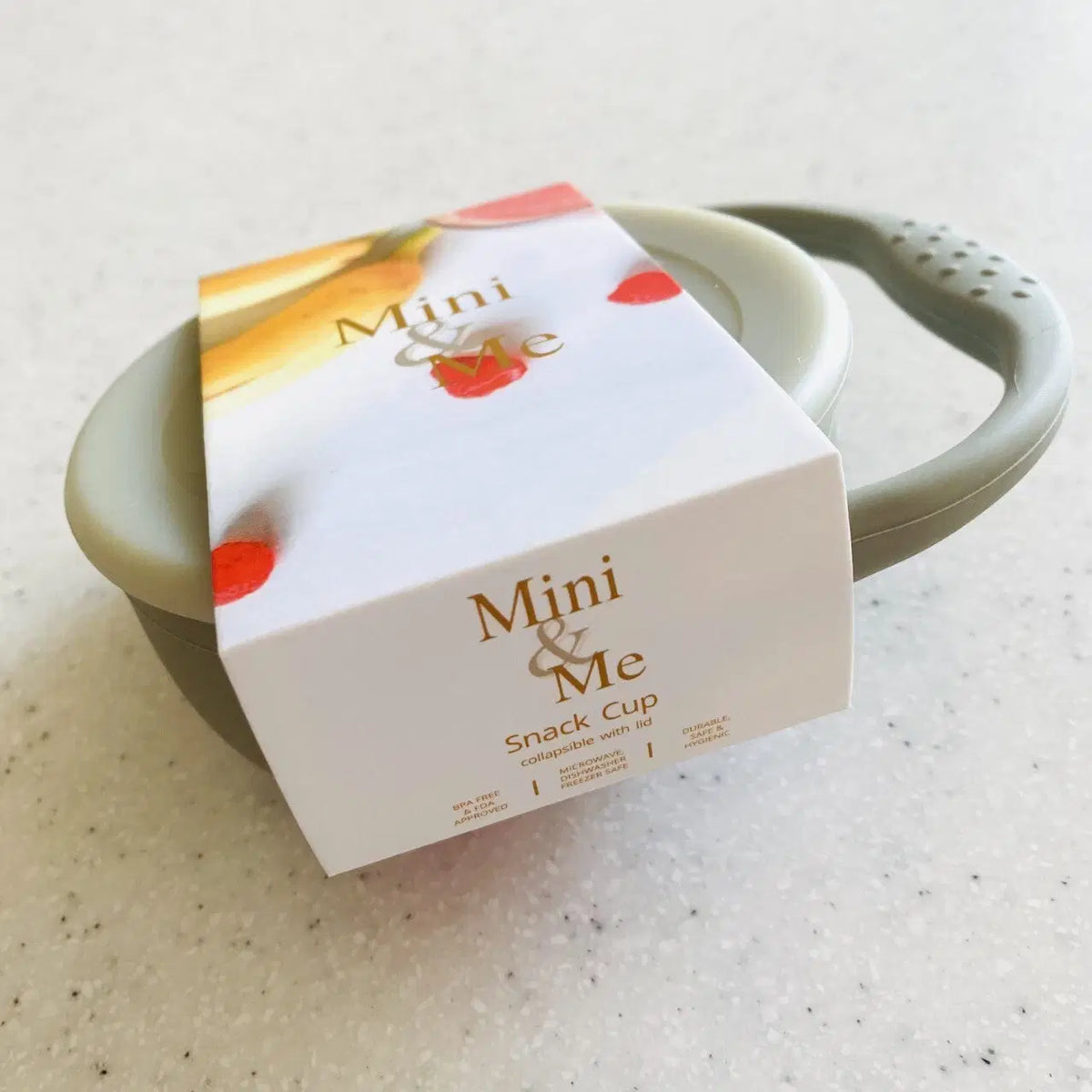 Mini & Me Snack Cup Collapsible with Lid Olive