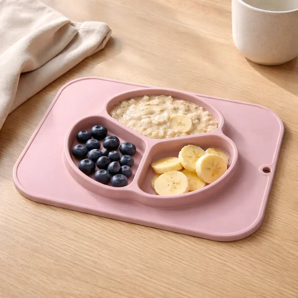 Giggle Bubs, Baby Silicone Non-Slip Plate with Placemat