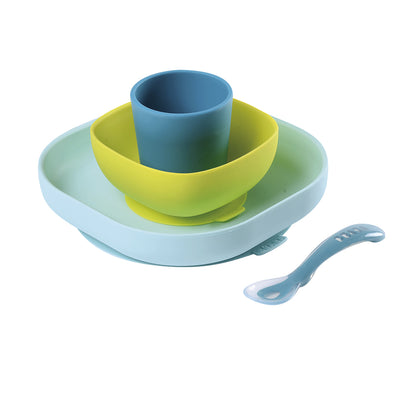 BEABA SILICONE SUCTION MEAL SET - BLUE