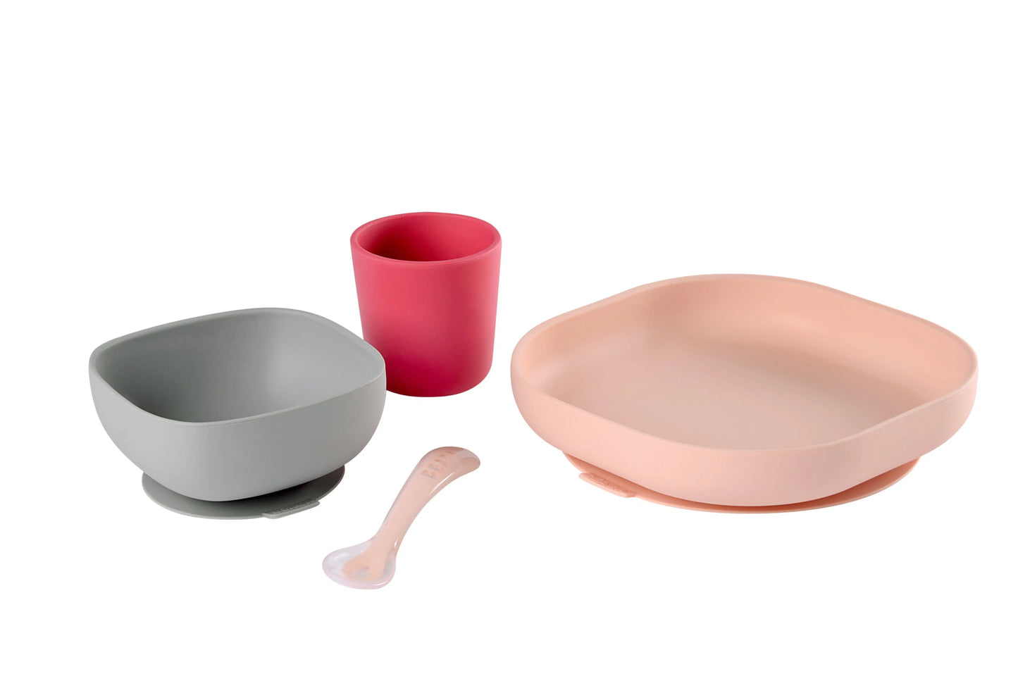 Beaba Silicone Suction Meal Set Pink