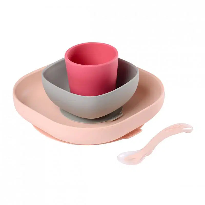 Beaba Silicone Suction Meal Set Pink