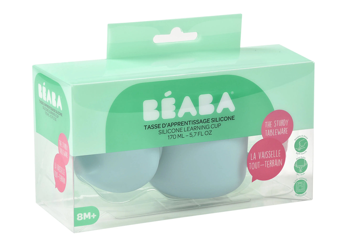 Beaba Silicone Learning Cup with Spout Lid Blue