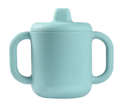 BEABA SILICONE LEARNING CUP WITH SPOUT LID - BLUE VENDOR