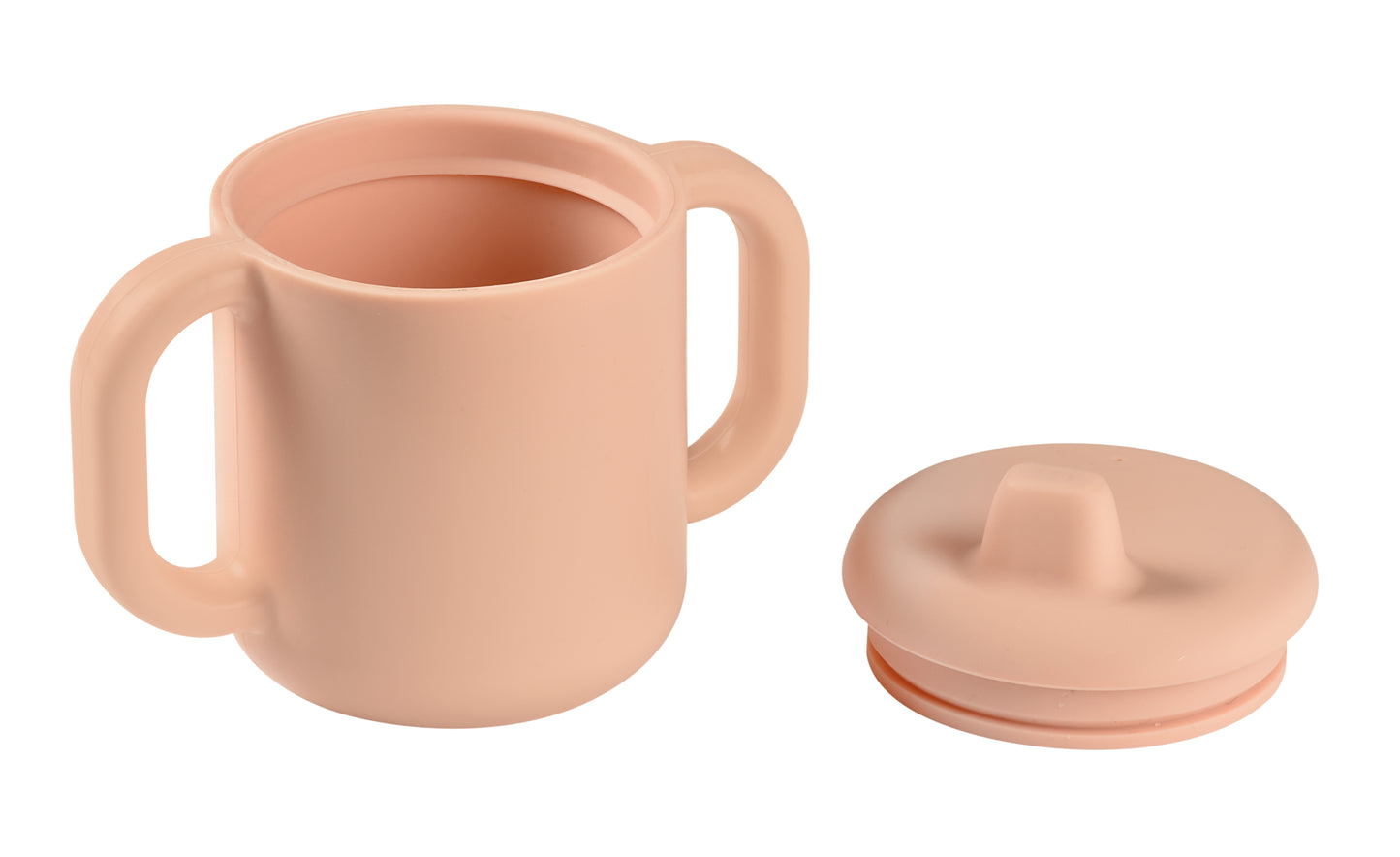 BEABA SILICONE LEARNING CUP WITH SPOUT LID - PINK