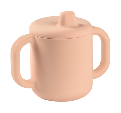 BEABA SILICONE LEARNING CUP WITH SPOUT LID - PINK