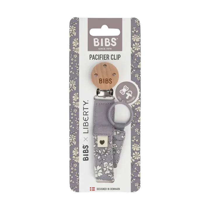 BIBS Liberty Pacifier Clip Chamomile Lawn Violet Sky